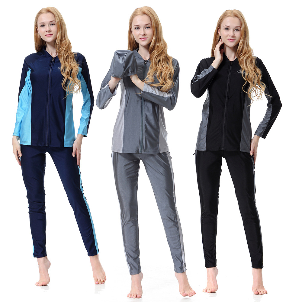  Women Swimwear Sportswear Fabric Sportswear Modest 2021 Muslim Fashion Islamic Clothing Swimwear Swimsuit Burkini