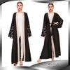 Foreign Trade Hot Style Lace Cuff Stitching Long-sleeved Loose Large Size Lace Cardigan Robe Muslim