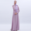Pure Color Slim Muslim Women's Islamic Robe Elegant Professional Dress Purple
