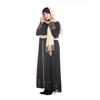 New Fashion Robe Chiffon Satin Hui Muslim Stitching Long-sleeved Dress Full Lining Plus Size Women