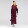 Amazon AliExpress Hot Selling New Fashion Elegant Round Neck Cake Skirt Long Dress