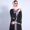 INS New Card White Ribs with Muslim Women's Solid Color Loose Waist Cardigan Abaya Cross-border 1307