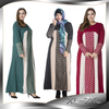 New Fashion Robe Korean Hemp Ethnic Plus Size Muslim Lace Stitching Long-sleeved Dress