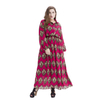 Long-sleeved Plus Size Dress New Style Sacred Heart Printed Lantern Sleeve Chiffon Foreign Trade Explosion Waist Bohemia