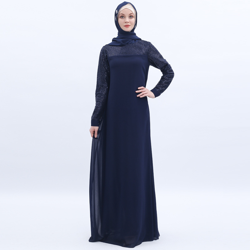 EBay Cross-border Southeast Asian Women's Clothing Summer New Style Middle East Sequin Stitching Long Skirt Dress Women