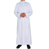 Islamic Arabic Men's Robe Polyester Muslim Middle East Men's Qatar Stand Collar Thobe