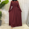 2022 The Middle East Hot Sale New Fashion Simple Women's Pure Color Muslim Dress