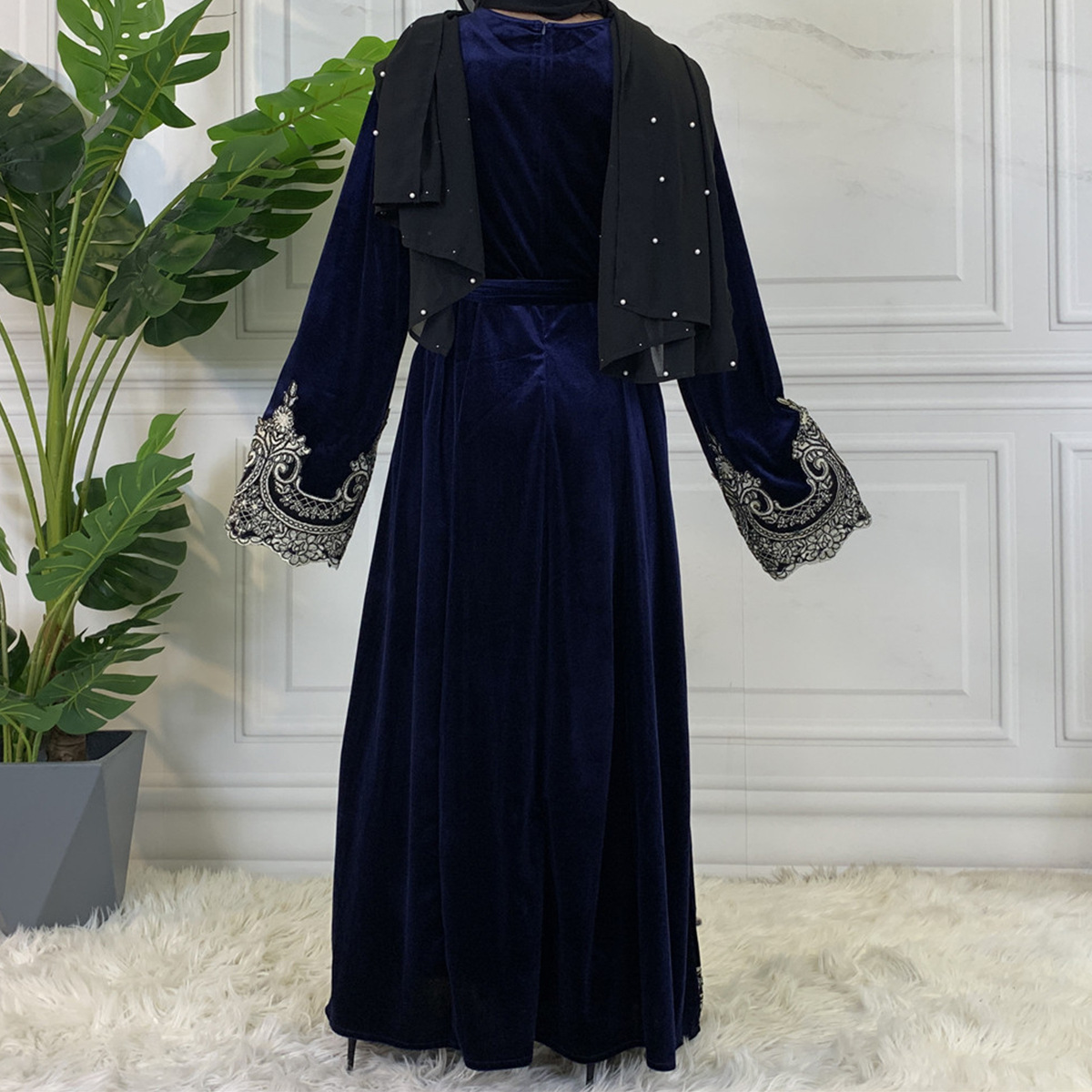 2022 Muslim Robe Bat Sleeve Plus Size Women's Dress Cross-border Source Fashion Printing Elegant Loose