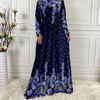 2022 AliExpress Amazon Middle East Fashion Women's Fall/Winter High Quality Gold Velvet Printed Long Sleeve Dress