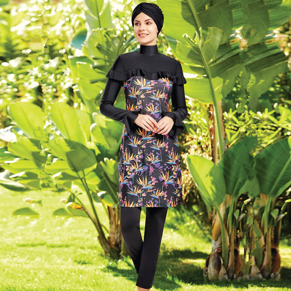 2022 New Full-covered Islamic Modest Online Shop Swimsuit Muslim Swimwear Burkini