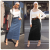 Middle East Denim Modest Muslim Lady New Design Color Fashion Sheath Dress Ins Long Button Skirt