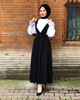 New Design Muslim Lady Sheath Dress Middle East Fashion Modest Ins Long Button Skirt