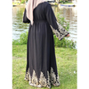 European And American Gold Lace Stitching Fashion Ramadan Cardigan Robe
