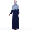 Fashion color matching Islamic Turkish slim chiffon dress female muslim