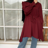 New Style Simple Malaysian Turkish Elastic Color Plus Size Blouse Band Waist Women's Solid