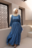 Cross-border Fashion Stitching Feather Elegant Loose Plus Size Muslim Robe Bat Sleeve Women's Dress