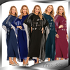 Cross-border Exclusively for Women's Muslim Robe Hot Drilling Chiffon Bat Sleeve Hoodie Dress