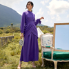 Stand-up Collar And Long Sleeves Dubai Casual Maxi Dresses Modest Women Islamic Clothing Abaya