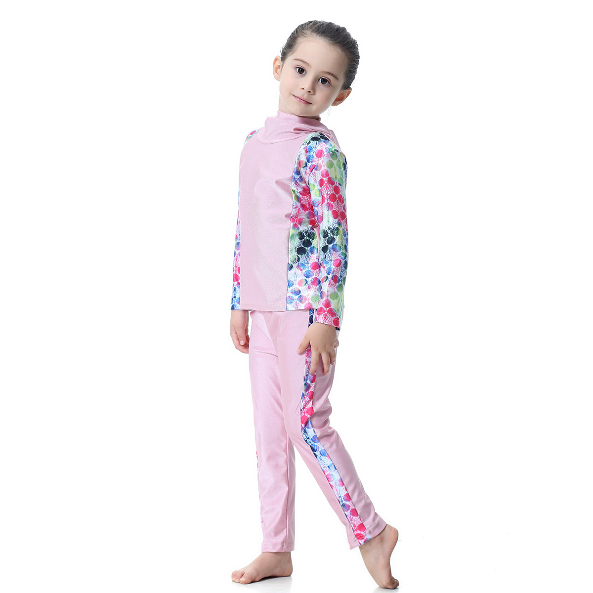  Kids Fabric Full Cover Muslim Sportswear Swimwear 2021 Modest Girl Fashion Islamic Clothing 3 Pieces Swimwear Swimsuit Burkini