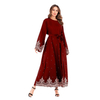 Amazon Hot Sale EBay Hot Sale Middle Eastern Muslim Embroidered Beaded Long-sleeved Dress Women